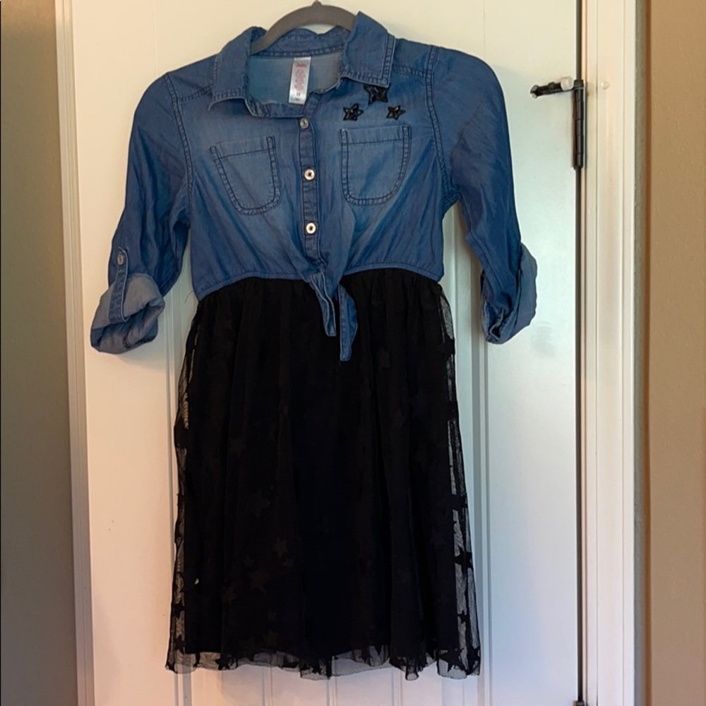 Justice denim & tulle dress sz 10